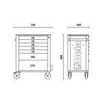 Tool Trolley with 7 Drawers and Tool Set - Image 5